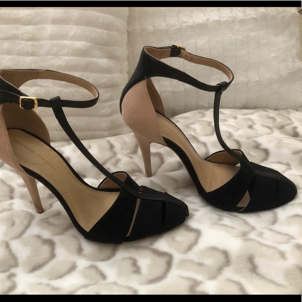 Black Zara Strapped Heels
